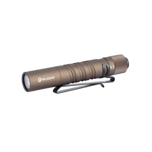 Olight I3T EOS desert tan slim LED flashlight with pocket clip