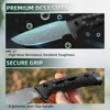 Premium DC53 steel knife blade with secure grip ergonomic non-slip handle.