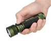 Olight Green Seeker 4 Pro Flashlight Held in Hand with Side Switch for Tactical and Everyday Use