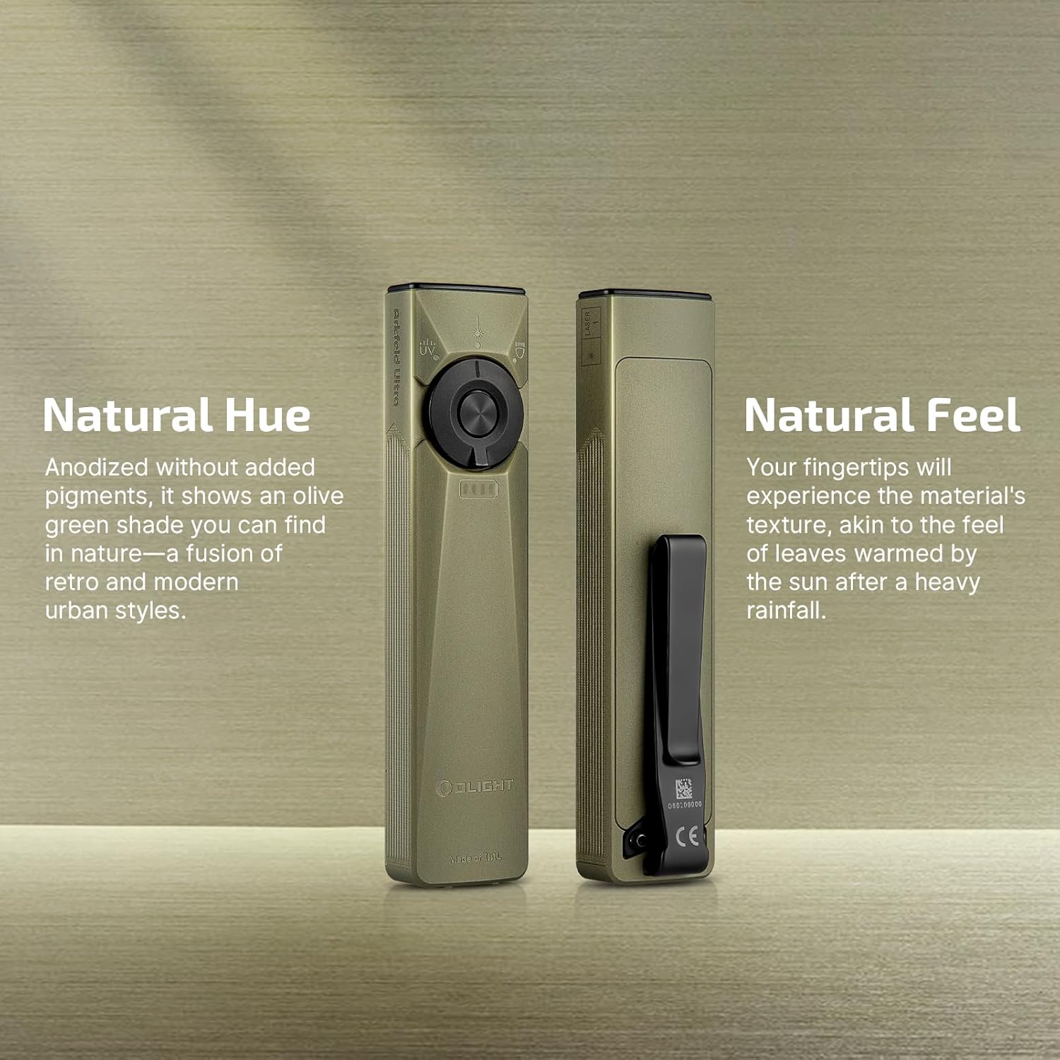 Arkfeld Ultra Flat EDC Torch 1400LM LED UV Green Laser Flashlight