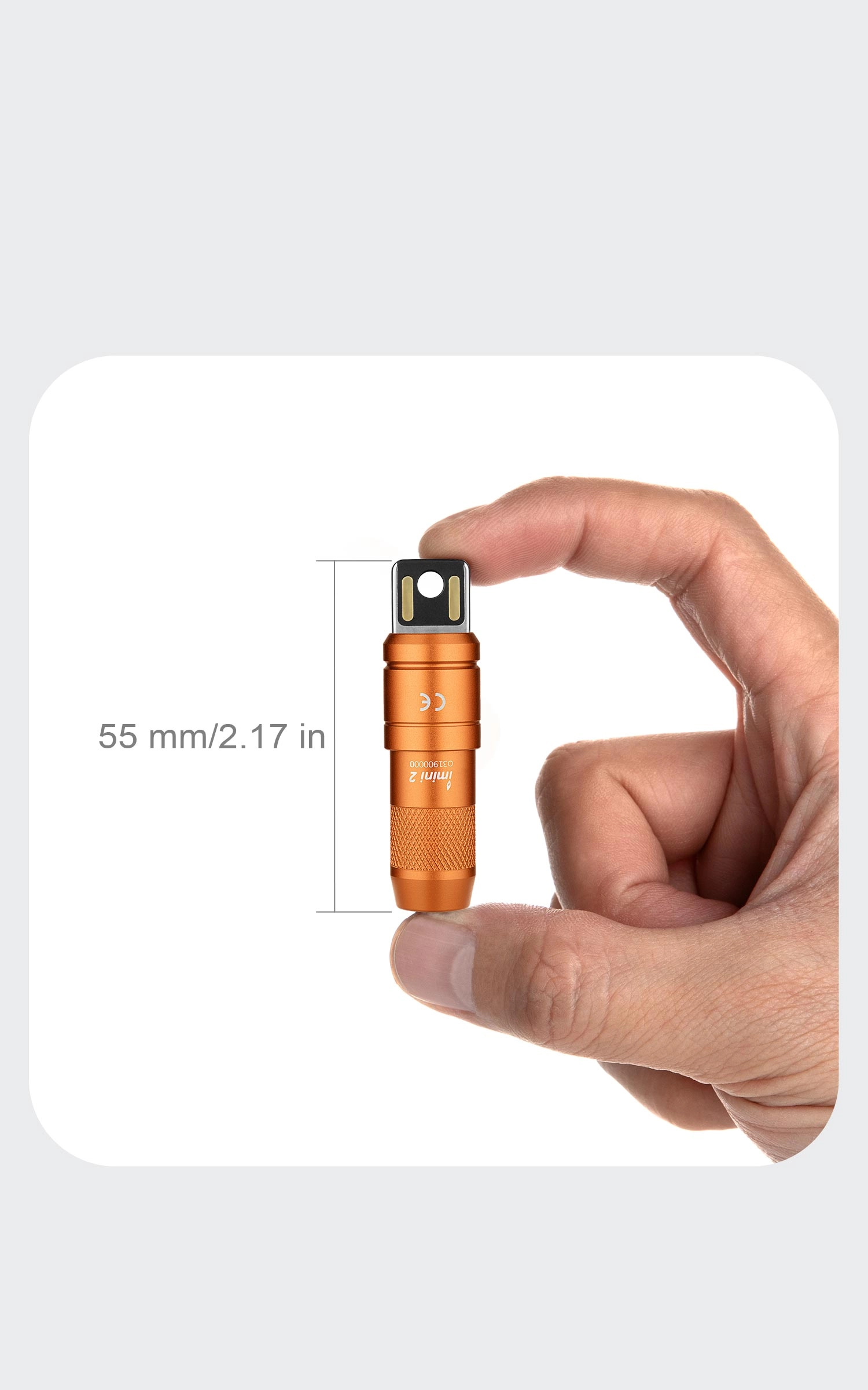 Torcia Portachiavi Olight IMini 2 EOS, Ricaricabile USB, Piccola E Leggera - Per Outdoor, Campeggio E Uso Quotidiano