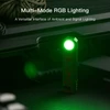 Multi-mode RGB flashlight emitting a bright green light for ambient and signal lighting outdoors