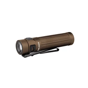 Brown Olight Warrior Mini 3 flashlight with pocket clip
