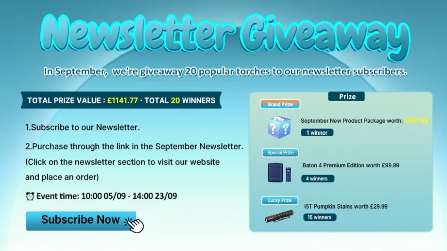 Newsletter Giveaway in September