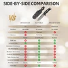 Side-by-side comparison chart of a DC53 steel full tang knife with sheath versus competitors' knives.
