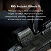 Olight Black Osight SE 6 MOA Red Dot Sight with RMSc Footprint being installed on pistol slide for tactical shooting
