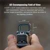 A 0.91" x 0.71" multi-coated lens, maximizing clarity and light transmission for expanded sight picture, quick target acquisition, and precise follow-up shots in any lighting condition.
