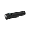 Olight Black Baton 4 Pro Premium Edition side view with patterned body and pocket clip for everyday carry