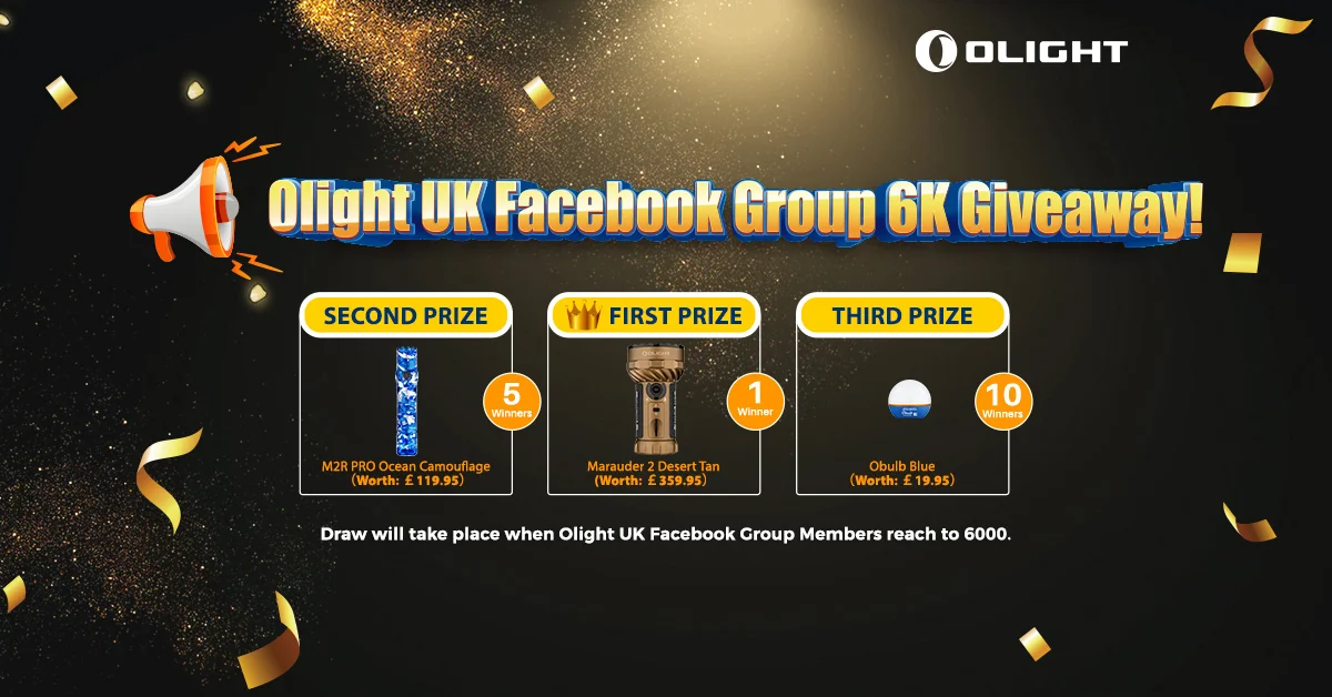 Olight UK Facebook Group 6K: Huge Giveaway!!