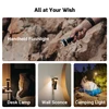Multi-functional portable flashlight: handheld, desk lamp, wall sconce, and camping light for versatile illumination.