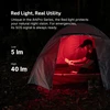 Olight ArkPro Red Light for Night Vision and SOS Signal, 5lm and 40lm Modes, Man in Tent Reading