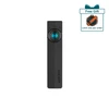 Olight Black ArkPro Protable EDC Light Top-Down View with Blue Rotary Knob and Light/UV Icons for Everyday Carry and Illumination