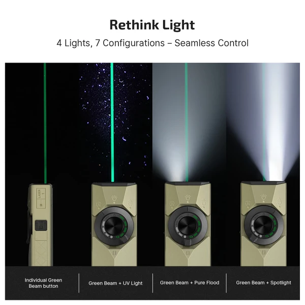 thumbnail image 2 of Olight Arkfeld Pro Red CW EDC Flashlight - 1300 Lumens, UV + Green Beam Laser, Flat Rechargeable 2 of 5