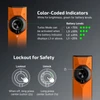 Olight Orange ArkPro Flat Flashlight Interface Showing Color Coded Battery Indicators and Lockout Safety Function instructions