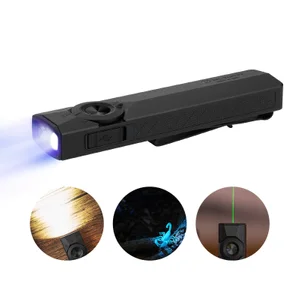 Olight black ArkPro Lite front view with UV, main light, and side light functions for everyday carry.