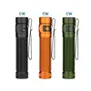 Olight Orange, Black, Green Baton 4 Pro flashlights in a row, featuring dual switches and dual charging for everyday adventure.