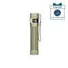 Olight Olive Baton 4 Pro Premium Edition Flashlight Side View with Textured Grip and Pocket Clip for Everyday Carry and Tactical Use
