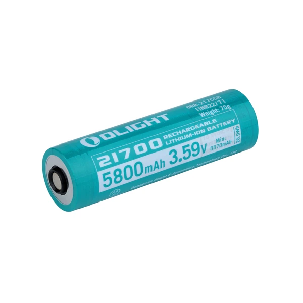Olight 21700 rechargeable lithium-ion battery 5800mAh 3.59V ORB-217C58 isolated on white background