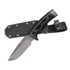 HX OUTDOORS DC53 steel fixed blade survival knife with black G10 handle and Kydex sheath isolated on white background