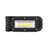 Black rectangular LED work light, front view.