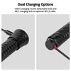 Flashlight dual charging options: USB-C via detachable base and MCC with optional MCC3 cable.