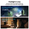 Bidirectional flashlight and lamp with cool white forward light (5000 lumens) and warm white 360° reverse light (800 lumens)