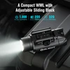 Olight compact WML with adjustable sliding block, 1000 lumens, 200m throw, 320 min runtime, shining bright.