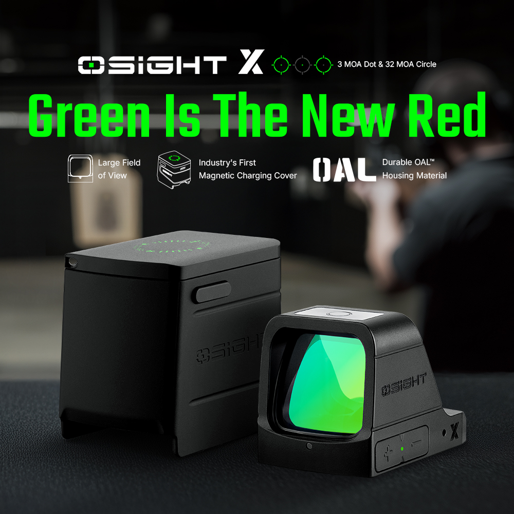 OLIGH OSIGHT 3MOA グリーンドット Osight X 3 MOA Dot & 32 MOA Circle with OAL Material - Olight UK