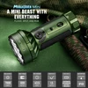 Olight Marauder Mini: green tactical flashlight with 7000 lumens, 600m throw, 43.5hr runtime, IPX8 waterproof.