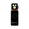 Olight Arkfeld Ultra flat flashlight with three LEDs and green circular battery indicator on black background
