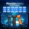 OLIGHT Marauder Mini 2 flashlight features: 10,000 lumens floodlight, 750m spotlight, 400 lumens red light.