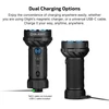 Two Olight flashlights demonstrating magnetic and USB-C charging options