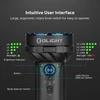 Olight intuitive user interface with brightness and battery indicators, rotary knob, mode selector, light source switch.