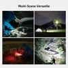 Versatile flashlight for car repair, camping, hiking, and emergencies with bright white and red light modes.