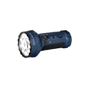 Olight Marauder Mini: compact blue handheld flashlight, multi-LED, side switch, powerful illumination