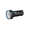 Olight Marauder Mini: compact black multi-function flashlight with a large blue bezel and numerous LED emitters
