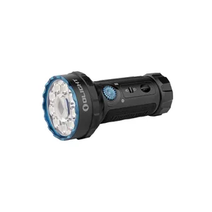 Olight Marauder Mini: compact black multi-function flashlight with a large blue bezel and numerous LED emitters