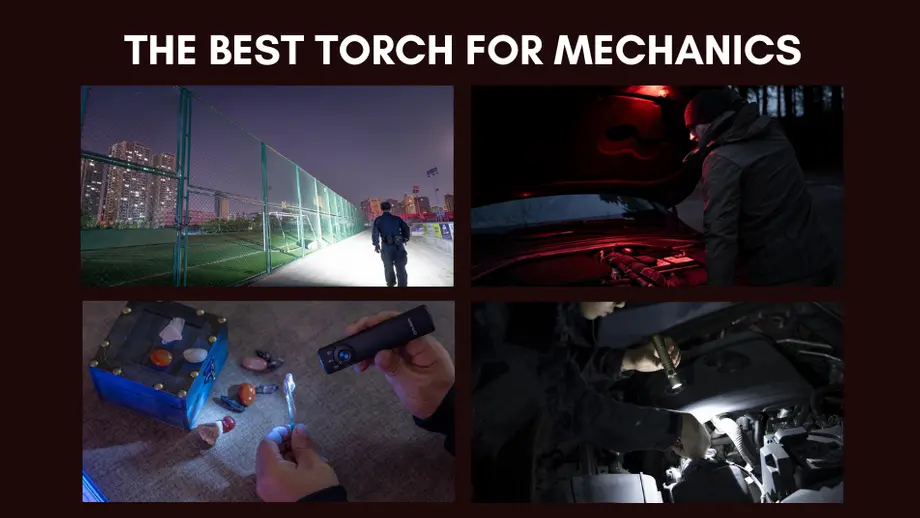 The best torch for mechanics: illuminates car engines, outdoor paths, and detailed tasks with powerful white and red light.