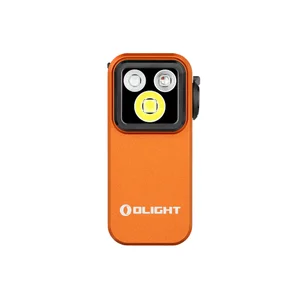 Olight Orange Oclip Pro EDC Light Front View with Magnetic Clip and Multi-LED for Portable Illumination