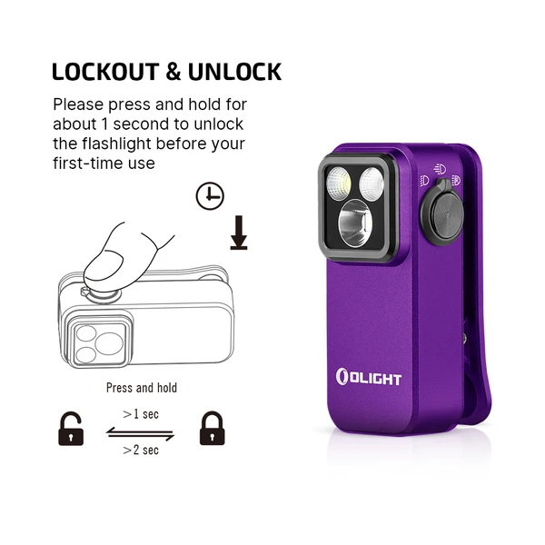 Oclip Pro Clip on Flashlight 500 Lumens Magnetic USB-C 3-in-1 LED