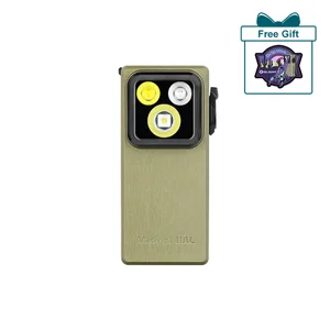 Olight Oclip Ultra mini EDC LED flashlight in olive green, free gift included.