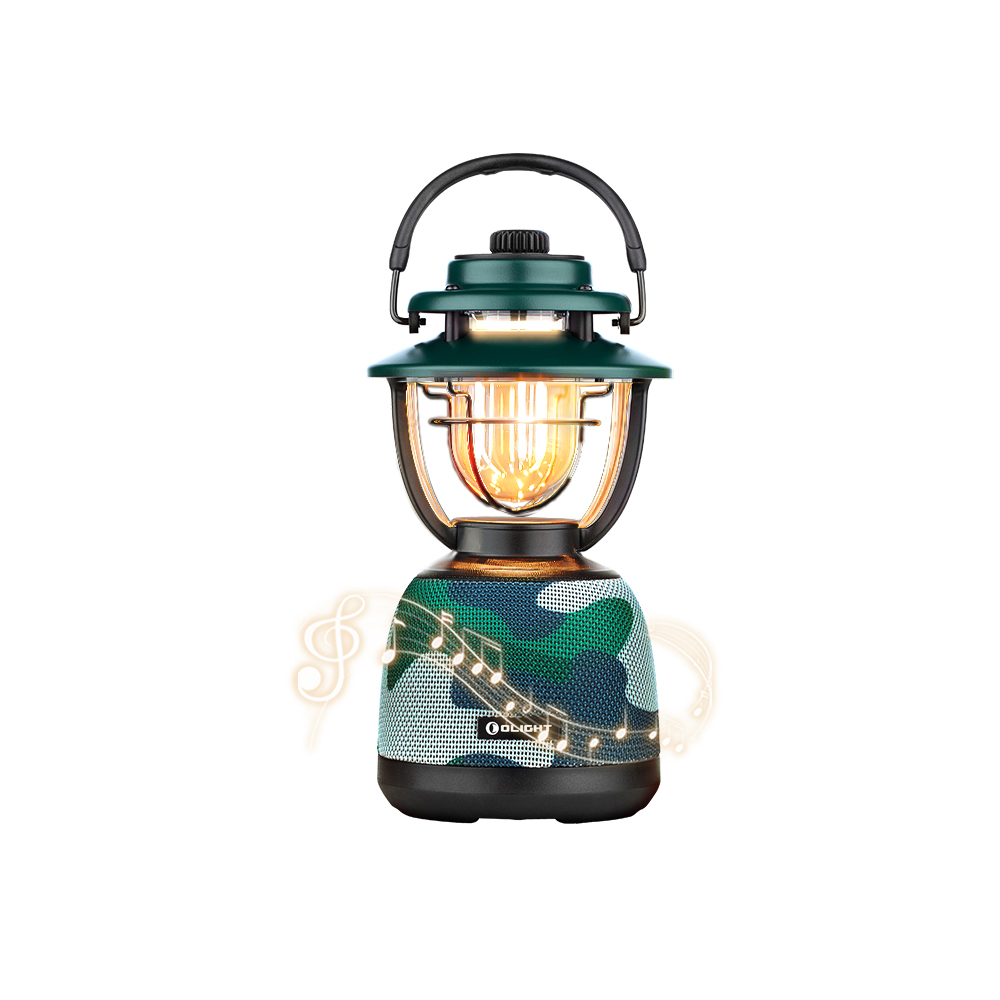 Olantern Music  2-in-1 Camping Light & Bluetooth Speaker Camouflage front view