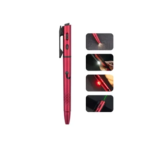 Olight Red Open 3 Penlight with Green Laser and LED Beam Close-up Details for Writing and Presentation Use