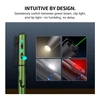 Olight Open 3 green penlight with intuitive switch for green beam, clip light, and tip light for various uses.
