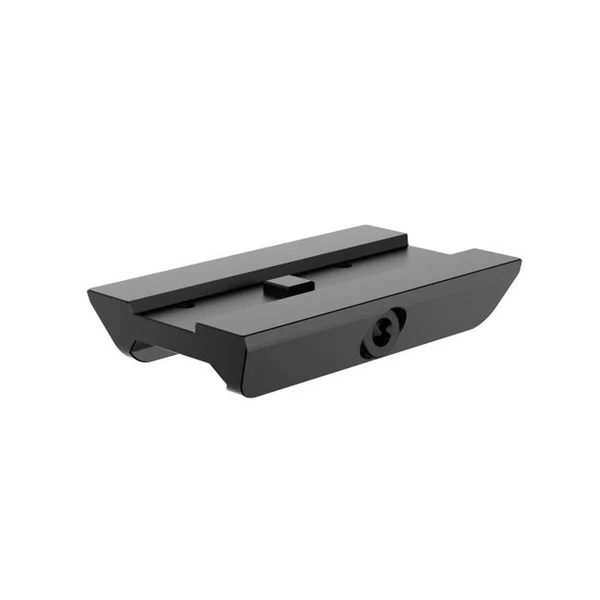 Black anodized aluminum Picatinny rail riser mount isolated on white background
