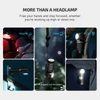 Olight Black Perun 3 Mini Headlamp showcasing hands-free magnet, hang, and clip features for versatile outdoor work use