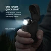 Olight Black Perun 3 Mini and Baton 4 Premium in a hand, showing the quick start and stepless dimming function.
