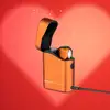 Olight Orange Baton 4 Premium Charger with Perun 3 Mini on Top, Charging on Red Background, for Valentine's Day Gift