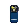 Olight Blue Oclip Pro front view with three lights for everyday carry and outdoor adventures