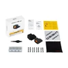 OSIGHT XE AMRS red dot sight kit with manual, safety warnings, adjustment tools, stickers, and cleaning cloth.